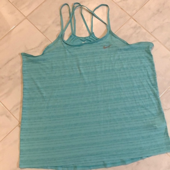 Nike dri-fit teal tank top. Size L. - Picture 1 of 4